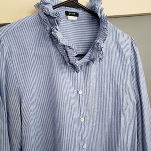 J. Crew ruffle neck blouse